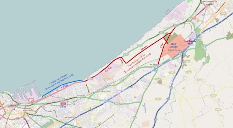 Connexion routière entre le port de Casablanca et la ZLMF de Zenata