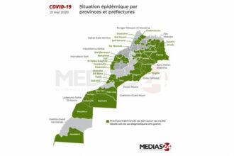 35 provinces sont au vert (situation au 21 mai à 16H)