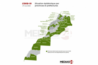La carte des 40 provinces sans Covid-19 (situation au 27 mai à 18H)