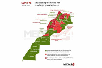 Covid-19. La situation par province au 10 mai (27 provinces en vert)