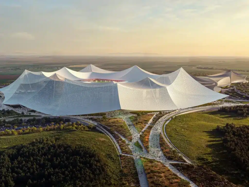 Stade Hassan II à Casablanca. Nouvelles images et explications du cabinet Populous