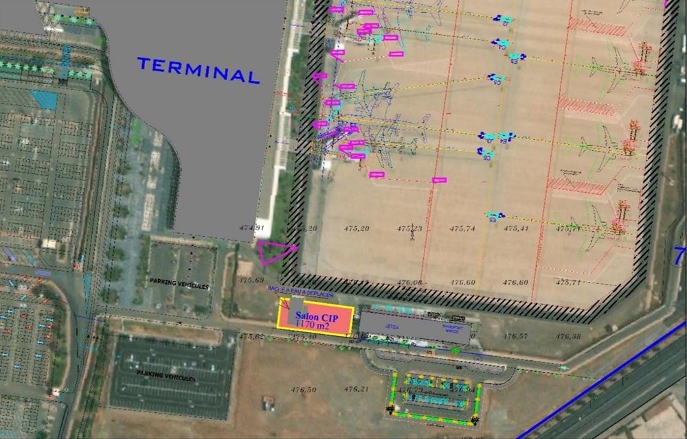Plan du salon VVIP aéroport Marrakech