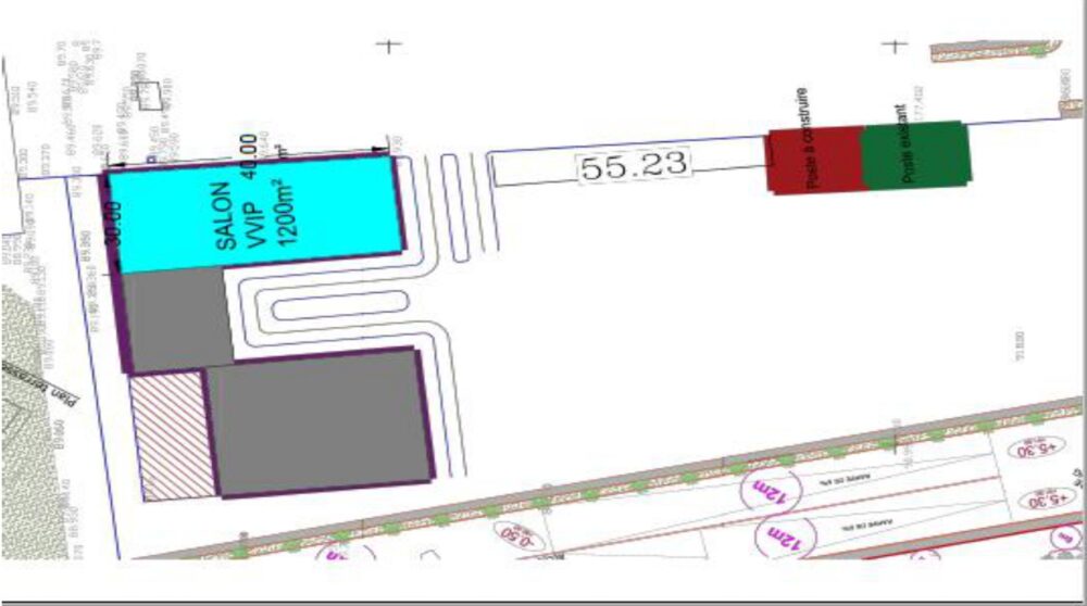 Plan du salon VVIP aéroport Rabat Salé