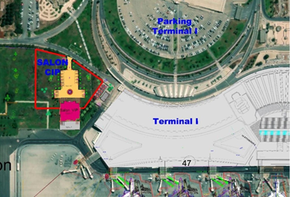 Plan du salon VVIP aéroport Casablanca Mohammed V