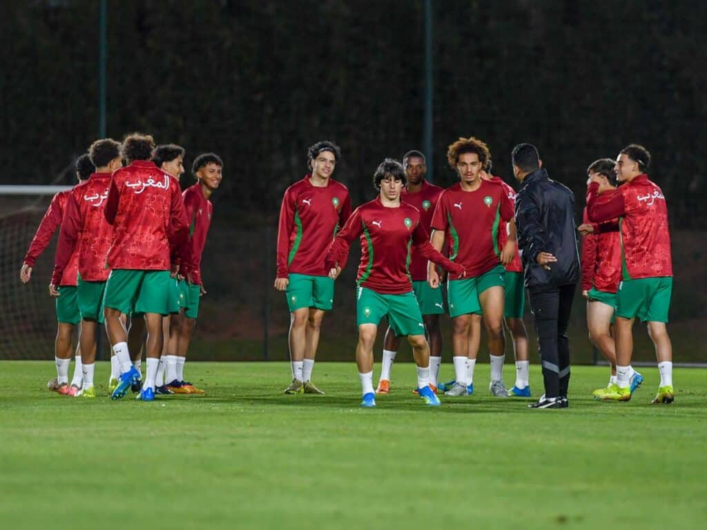 Lionceaux de l’Atlas avant leur entrée en lice en CAN U17 face à la Tunisie à Rabat
