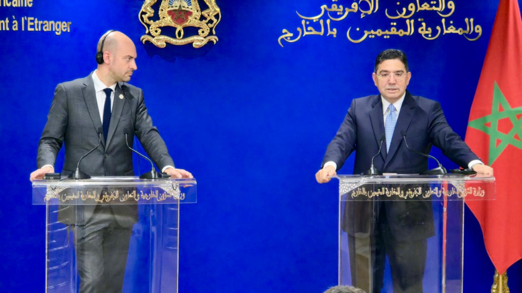 Présentation de presse des ministres marocains et français des Affaires étrangères